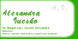 alexandra vucsko business card